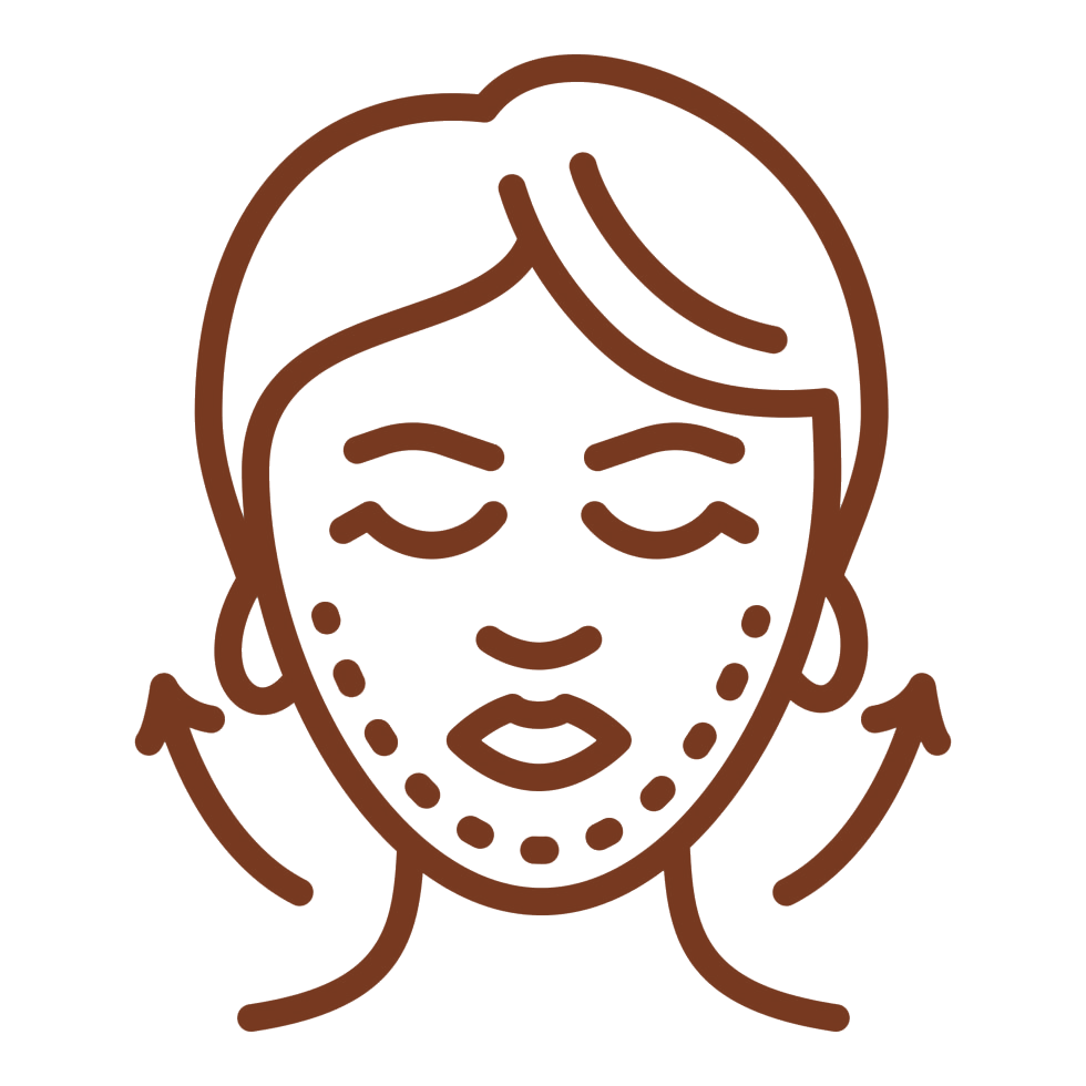 beauty facial lifting icon outline style vector